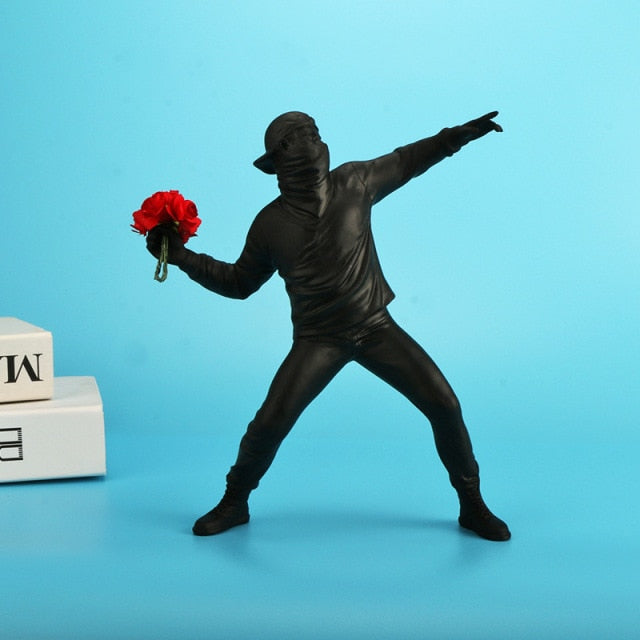 Banksy Flower Bomber Resin Statue